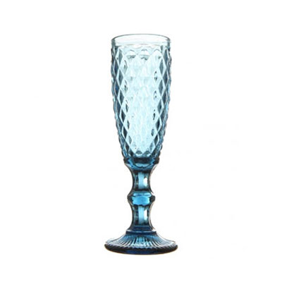 Bohemian Champaigne Glass Blue - <p style='text-align: center;'>R 6</p>