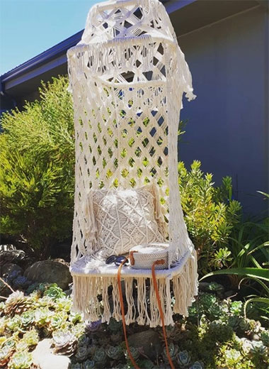 Bohemian Macrame Hanging Chair for Hire in Cape Town