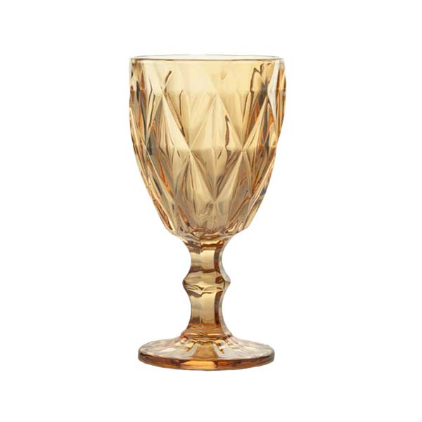 Gemstone Bohemian Wine Glass - Gold/Amber - <p style='text-align: center;'><b>HOT NEW ITEM</b><br>
R 6</p>
