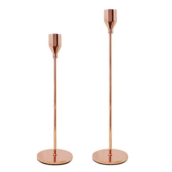 Modernist Rose Gold Candle Stick - <p style='text-align: center;'><b></b><br>
28 cm - R 19 <br>
33 cm - R 24 </p>