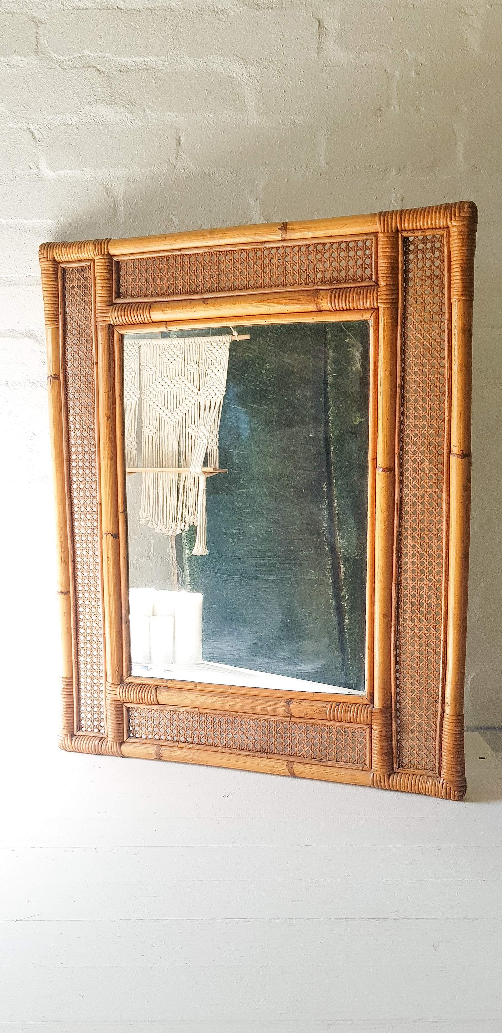 Rattan Display Mirror  - <p style='text-align: center;'>R 250</p>