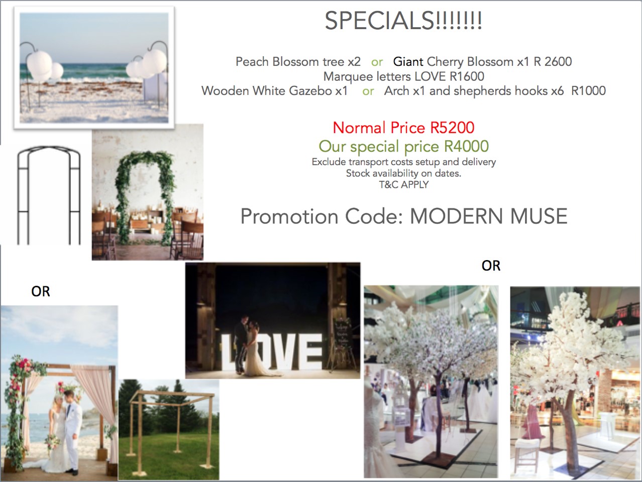 Muse Decor Hire Specials