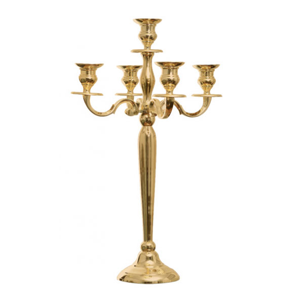 Five arm Candelabra - Gold - <p style='text-align: center;'>R 115</p>