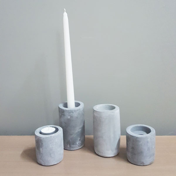 Cement Concrete Candle Holder - <p style='text-align: center;'>Medium - R 15<br>
Large - R 19</p>
