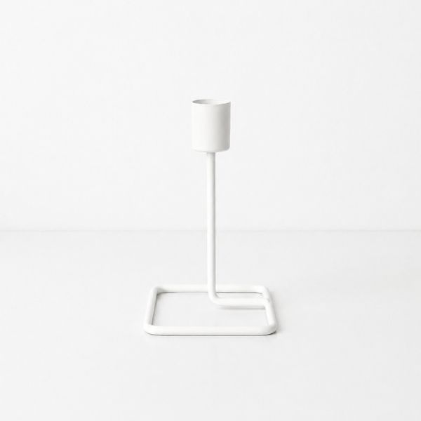 Industrial One Tier Candle Stick - White