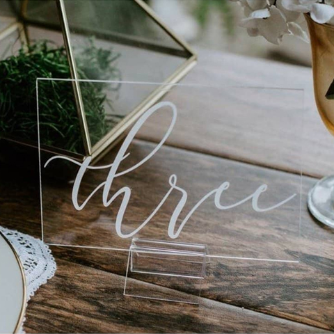 Table Numbers Rectangular Perspex