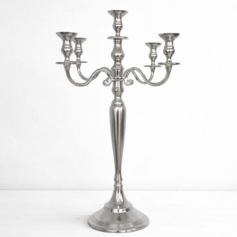 Five Arm Candelabra - Silver - 70cm