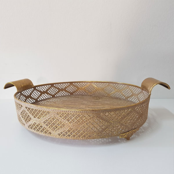 Indian Serving Tray - Gold
