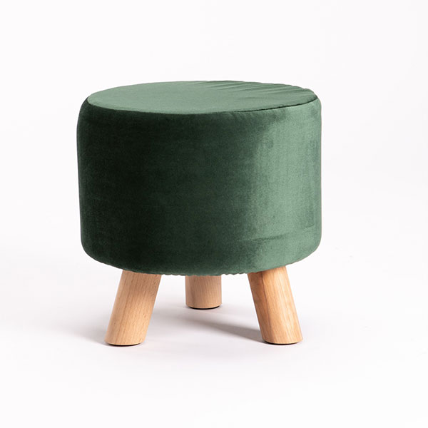 Modernist Velvet Stool - Bottle Green 
